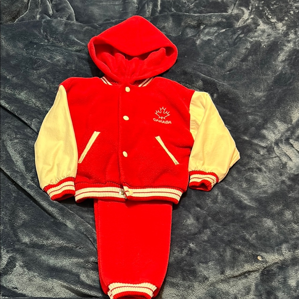 Canada Red and White Kids' Hoodie Set